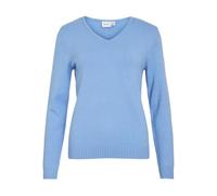 Vila Regular Fit Longsleeve aus Viskose in Strick-Optik Modell 'Viril' in Blau, Größe S