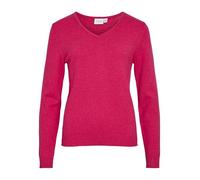 Vila Pullover Viril V-Ausschnitt Regular Fit Viskose Strickoptik Pink XL