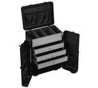 Visagistenkoffer Kosmetik Koffer 3 Schubladen verschließbar Teleskop Trolley 38 x 58 x 30 cm Schwarz