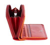 VISCONTI 100% Leder Geldbeutel Damen RFID Schutz Geldbörse Damen Portemonee Bifold Mehrfarbig Portmonee in Geschenk-Box ''Rainbow'' - Rot