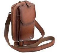 Visconti Atelier Collection AT45 Alex Umhängetasche aus Leder, klein, Brüniertes Hellbraun, Einheitsgröße
