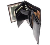 VISCONTI - Herren Leder Geldbörse Groß - Portemonnaie 11 Kartenfächer - Wallet mit Münzfach - RFID Schutz - Geschenkbox - Milan - MZ3 - Schwarz