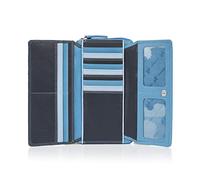 VISCONTI Leder Damen Geldbörse Rainbow Mehrfarbig XL Purse RB78 Blue Multi Blautöne