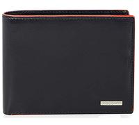 VISCONTI ® Leder Geldbörse Herren Portemonnaie Herren RFID Schutz Geldbeutel Herren Portmonee in Geschenk-Box: (Schwarz/Orange (Black/Orange))