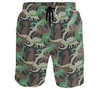 Visesunny Fashion Herren Strandshorts Sommer Badehose Sport Laufen Badeanzug mit Netzfutter - mehrfarbig - Large