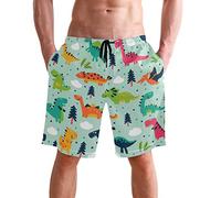 visesunny Hawaiianische Herren-Sommer-Strand-Shorts, Badehose für Sport, Laufen, mit Netzfutter, Dinosaurier Punkt, X-Large