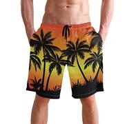 visesunny Hawaiianische Herren-Sommer-Strand-Shorts, Badehose für Sport, Laufen, mit Netzfutter, Hawaii Beach, Large