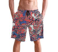 visesunny Herren-Badehose mit buntem Blumendruck, Strand-Shorts, heiße Sommer-Badehose, Sport, Laufen, Badeanzüge mit Netzfutter