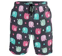visesunny Herren Badehose Schwimmen Strand Surfen Board Shorts Bademode schnell trocknendes Netzfutter Badeanzüge mit Taschen, Elefant, XXL