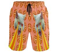 visesunny Herren Badehose Schwimmen Strand Surfen Board Shorts Bademode schnell trocknendes Netzfutter Badeanzüge mit Taschen, Cool Cat, M