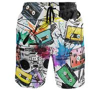 visesunny Herren Badehose Schwimmen Strand Surfen Board Shorts Bademode schnell trocknendes Netzfutter Badeanzüge mit Taschen, Radioband, L