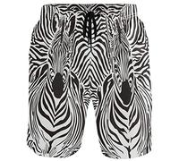 visesunny Herren Badehose Schwimmen Strand Surfen Board Shorts Bademode schnell trocknendes Netzfutter Badeanzüge mit Taschen, Zebrastreifen, L
