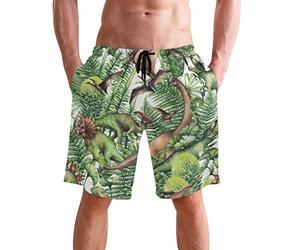 visesunny Herren Badehose Schwimmen Strand Surfen Board Shorts Bademode schnell trocknendes Netzfutter Badeanzüge mit Taschen, Dinosaurier, XL