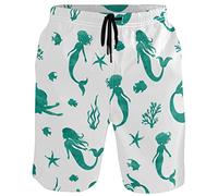 visesunny Herren Neuheit Strandshorts Schnell Trocknend Bademode Sport Laufen Schwimmen Board Shorts Badeanzüge Mesh Futter, Multi9, L