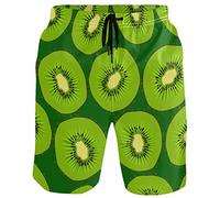 visesunny Lustige Herren-Badehose, schnell trocknend, Strandbekleidung, Sport, Laufen, Badeshorts, Netzfutter, Kiwi Fruit, Large
