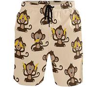 visesunny Mode Lustiger Stil Herren Strandshorts Badehose Schnell Trocken Casual Polyester Badeshorts mit Taschen S-XXL, Multi09, Small