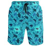 visesunny Modische, coole Herren-Badeshorts, schnelltrocknend, lässig, aus Polyester, mit Taschen, S-XXL - - X-Large