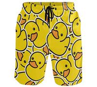 visesunny Modische, coole Herren-Strand-Shorts, Badehose, schnelltrocknend, lässig, Polyester, Badeshorts mit Taschen, Größe S-XXL, Ente, S