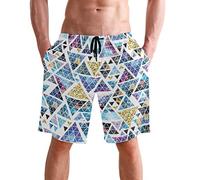 visesunny Modischer, lustiger Stil, Herren-Strand-Shorts, Badehose, schnelltrocknend, lässig, Polyester, Badeshorts mit Taschen, Größe S-XXL, Multi30, XL