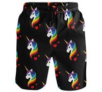 visesunny Neue Sommer Herren Badehose Schnell Trocken Badeanzüge Urlaub Strand Kurze Beiläufige Boardshorts, Klassisches Einhorn, L