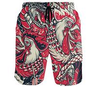 visesunny Neue Sommer Herren Badehose Schnell Trocknen Badeanzüge Urlaub Strand Kurz Casual Board Shorts, Vintage Hahn, Medium