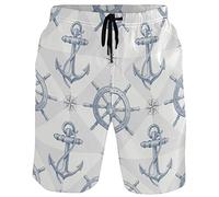 visesunny New Summer Herren Badehose Quick Dry Badeanzüge Urlaub Strand Kurze Casual Board Shorts, Anker Ruder, M