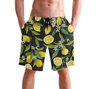 visesunny New Summer Herren Badehose, schnelltrocknend, für Urlaub, Strand, kurz, leger, Cool Lemon, Large