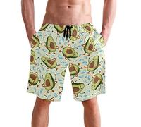 visesunny New Summer Herren Badehose, schnelltrocknend, für Urlaub, Strand, kurz, leger, Tropische Früchte, X-Large