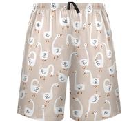 visesunny Pyjama-Shorts für Herren, Sommer, weiße Gans, verschiedene Posen, bequeme Schlafhose, atmungsaktiv, Loungewear mit Taschen, S-XXL, Mehrfarbig, L