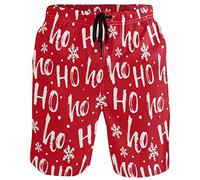 visesunny Sommer-Badehose für Herren, schnelltrocknend, für Urlaub, Strand, kurze Freizeit-Shorts, Weihnachtsrot, L