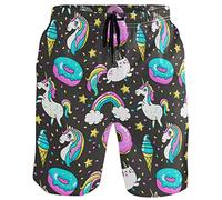 visesunny Sommer Herren Badehose Strand Shorts Surfen Schwimmen Sport Badeanzüge, Unicorn Donut, Medium