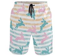 visesunny Stilvolle Herren-Badehose, schnell trocknend, Strandbekleidung, Sport-Badehose, Badehose für Urlaub, Party, Badeanzüge, kaninchen, S
