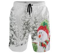 visesunny Stilvolle Herren-Badehose, schnelltrocknend, Strandbekleidung, Sport, Schwimm-Shorts, Urlaub, Party, Badeanzüge, Schneemann, XL