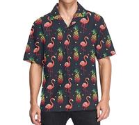 visesunny Stilvolles Herrenhemd mit Hawaii-Druck, kurzärmelig, S-XXXL, Mehrfarbig, Mittel