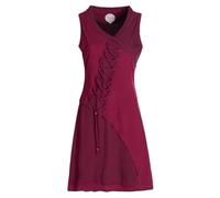 Vishes ärmelloses Damen-Kleid in dunkelrot I Größe XL (42-44) I Handgefertigt aus 100% Baumwolle I Kleid mit Wickeloptik I Ideal für Frühjahr & Sommer I Nachhaltige Alternative Bekleidung