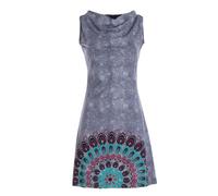 Vishes ärmelloses Damen-Kleid mit Mandala in Grau I Größe XL (42) I Handgefertigt aus 100% Baumwolle I T-Shirt Kleid I Ideal für Frühjahr & Sommer I Nachhaltige Alternative Bekleidung