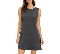 Vishes Ärmelloses Sommerkleid Damen A-Linie Jersey Baumwolle Unifarben - Alternative Mode grau 36