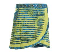 Vishes - Alternative Bekleidung - A Line Damen Wickelrock Kurzrock Mini Hippie Skirt mit Knöpfen türkis-grün 36-46