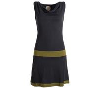 Vishes - Alternative Bekleidung - Ärmellose Tunika aus Biobaumwolle mit Wasserfallkragen schwarz 40