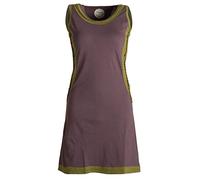 Vishes - Alternative Bekleidung - Ärmelloses Kleid aus Biobaumwolle mit geflochtenen Einsätzen braun 34-36
