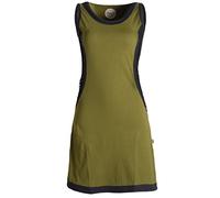Vishes - Alternative Bekleidung - Ärmelloses Kleid aus Biobaumwolle mit geflochtenen Einsätzen Olive 38