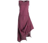 Vishes - Alternative Bekleidung - Ärmelloses Lagenlook Kleid aus Baumwolle zum Hochbinden dunkelrot 36
