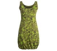 Vishes - Alternative Bekleidung - Ärmelloses mit Blumen Bedrucktes Ballonkleid mit Taschen Olive 40
