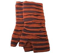 Vishes - Alternative Bekleidung - Arm Stulpen Pulswärmer mit Daumen Handschuhe Aufgeschnitten Cutwork braun