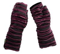 Vishes - Alternative Bekleidung - Arm Stulpen Pulswärmer mit Daumen Handschuhe Aufgeschnitten Cutwork tiefrot-schwarz