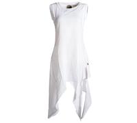 Vishes - Alternative Bekleidung - Asymmetrisches armloses Lagenlook Zipfelkleid weiß 36-38