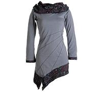Vishes - Alternative Bekleidung - Asymmetrisches Kleid aus Baumwolle mit Schalkragen grau 38 (M)