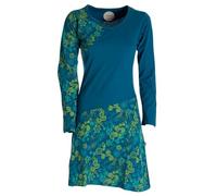 Vishes - Alternative Bekleidung - Asymmetrisches Langarm Jersey Kleid Damen kurz türkis 42