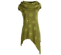 Vishes - Alternative Bekleidung - Bedruckte Tunika aus Baumwolle mit Kragenkapuze Olive 46 (3XL)