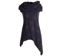 Vishes - Alternative Bekleidung - Bedruckte Tunika aus Baumwolle mit Kragenkapuze schwarz-rot 36 (S)